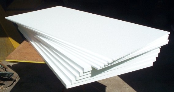 Photo of Polystyrene sheets in 25mm and 10mm thicknesses